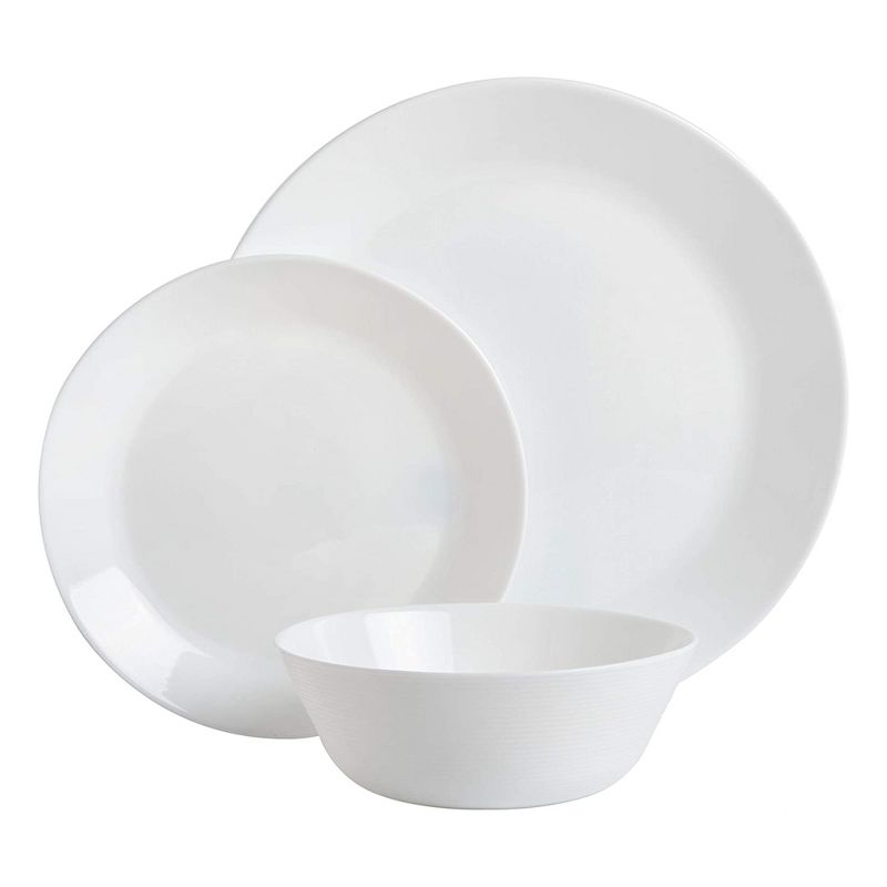 Gibson Home Ultra Break and Crack Resistant 18 Piece Microwave and Dishwasher Safe Dinnerware Set with Clean Opal Glass Finish, 2 of 7