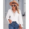 Womens Long Sleeve V Neck Blouse with Lace Detail and Ruffled Sleeves Tunic Style - 4 of 4