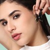 SOHI Women's Onyx Black Mesh Papillon Stud Earrings - 3 of 4