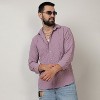 Campus Sutra Men Men's Periwinkle Purple Embossed Geometric Shirt - 2 of 4