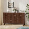 54" Wide 9 Drawer Dresser,Wooden Chest of Drawers with Fluted Wave Pattern, Metal Handles, Modern TV Stand Dresser for Bedroom, Living Room - 3 of 4