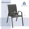 Costway Patio Rattan Chairs Set of 4 Stackable Dining Chair Set with Wicker Woven Backrest - 3 of 4