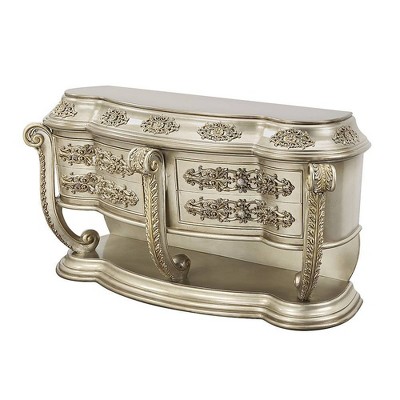 77" Champagne and Gold Ornate Dining Cabinet
