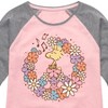 Girls' - Peanuts - Floral Peace Sign Woodstock Shirt Tail Raglan Graphic T-shirt - 2 of 4