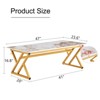 FONTOI Rectangle Coffee Table with Smooth Marble Pattern, Floor Mount Side Table for Living Room Bedroom Office, Gold, 23.6"*16.8"*47" - 3 of 4