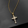 Ross-Simons 0.25 ct. t.w. Diamond Cross Pendant Necklace in 18kt Gold Over Sterling - 3 of 4