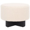 Riah Faux Shearling Round Ottoman - Safavieh - 4 of 4