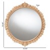 Baxton Studio Caitlin Antique Gold Finished Wood Round Accent Wall Mirror with Carved Leaf Border - 4 of 4