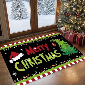 Lomsoe Christmas Tree Design Welcome Mat Flannel Carpet Non-Slip, Machine Washable, Suitable for Everywhere, Home Decor, Holiday Decoration. - 1 of 4