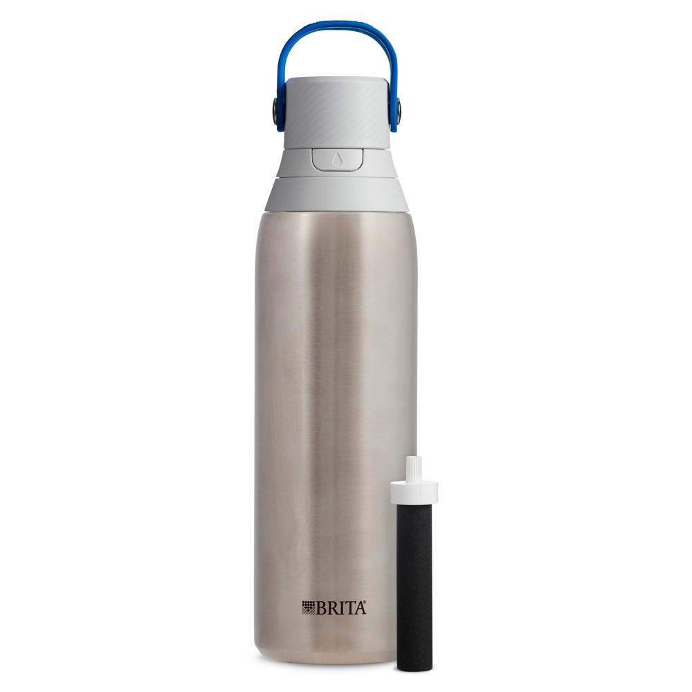 Brita Premium 20oz Filtering Double Wall Insulated Water Bottle with Filter BPA Free - Stainless Steel
