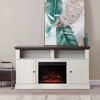 Eliana Fireplace Remote Control TV Stand for TVs up to 65" Dark Oak/White - Teamson Home: Farmhouse Style, Media Console with Storage - 3 of 4