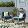 Grenada Set of 2 Wooden Club Chairs With Cushions - Christopher Knight Home - 2 of 4