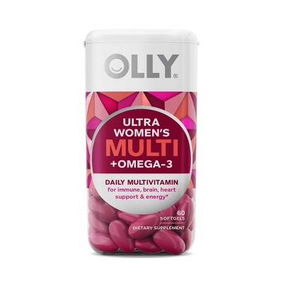 Olly Ultra Strength Women's Multi + Omega-3 Daily Vitamin Softgels - 60ct