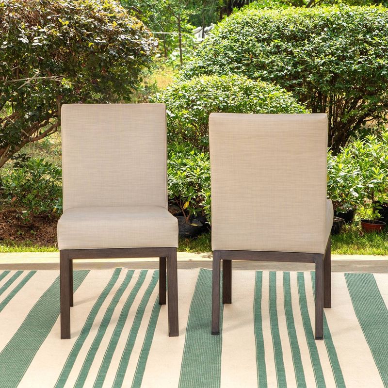 2pk Outdoor Dining Chairs with Metal Frame - Captiva Designs, 3 of 11