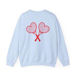 Love All Tennis Back Logo Heavy Crewneck Sweatshirt Light Blue M - 1 of 4