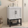 Festivo Modern 24" Single Sink Freestanding Bath Vanity White - 2 of 4