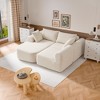 MAYEERTY 104 in Plush Fleece Convertible Sofa, Compressed Zero-Assembly Modular Beige Living Room Sofa - 2 of 4