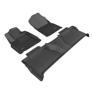 3D MAXpider Kagu Series Custom Fit All Weather Shock Absorbing Cabin Floor Mat Liner Set for 2014 to 2021 Toyota Tundra Crewmax with 1st & 2nd Rows - 1 of 4
