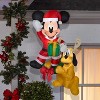 Disney Christmas Airblown Inflatable Hanging Mickey and Pluto Disney, 5 ft Tall, Multicolored - 2 of 3