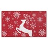 Christmas Doormat Red Holiday Decorative Christmas Deer Pattern Rug - 2 of 4