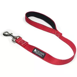 Leashboss Short Leash W/ Padded Handle - Red/White/Black - 24 In