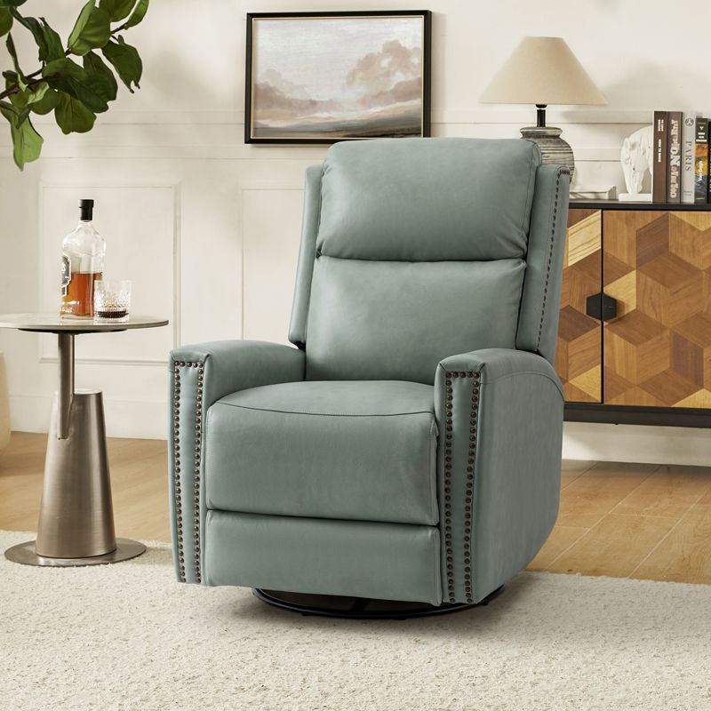 Hilario Fall 30.31''Wide Genuine Leather Swivel Rocker Recliner  Deal of the day | ARTFUL LIVING DESIGN, 3 of 12