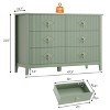 47.2" Fluted Dresser, 6-Drawer Wood Dresser for Bedroom, Modern Chest of Drawers, Storage Organizer Cabinet for Living Room, Hallway, Entryway - 2 of 4