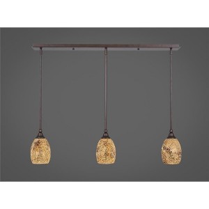 Toltec Lighting Any 3 - Light Chandelier in  Bronze with 5" Gold Fusion Shade - 1 of 1