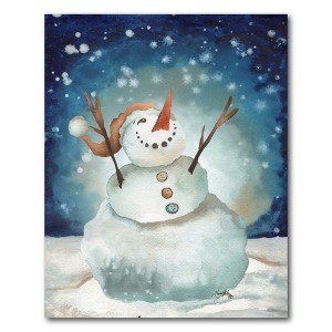 Courtside Market Snowman Cheers I 16x20 Gallery-Wrapped Canvas - 1 of 4