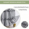 Victorian Ruffle Shower Curtain Vintage Handcrafted Bow Tie Bath Curtain Gray 72x72 Inch Ruched Microfiber with 12 - 2 of 4
