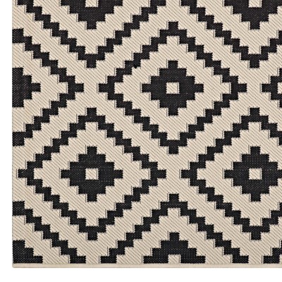 Perplex Black and Beige Geometric Diamond 8' x 10' Area Rug
