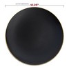 Smarty Had A Party 10.25" Black w/ Gold Rim Organic Plastic Dinner Plates - 120 pcs - 3 of 4