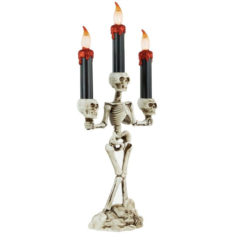 Northlight 14.5" Dripping Candles Skeleton Halloween Flameless Candelabra, 3 of 7
