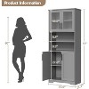 Jojoka Freestanding Bathroom Storage Cabinet with 4 Doors and Adjustable Shelves,Gray - 2 of 4