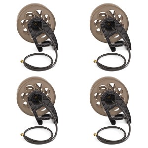 Suncast CPLSTA125B 125' Wall-Mounted Side Tracker Garden Hose Reel for 5/8" Hose with Guide for Patio or Garden, Dark Taupe (4 Pack) - 1 of 4