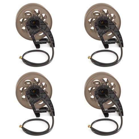 Suncast Cplsta125b 125' Wall-mounted Side Tracker Garden Hose Reel For 5/8  Hose With Guide For Patio Or Garden, Dark Taupe (4 Pack) : Target