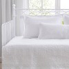 Laura Ashley 39" X 75" La Solid Trellis Daybed Cover Set White: Quilted Bedding with Shams & Pillow - 3 of 4