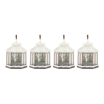 Winter Gazebo Resin Holiday Ornaments Set of 4