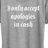 Women's - Instant Message - I Only Accept Cash Short Sleeve Graphic T-Shirt - 2 of 4