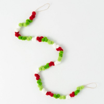 48"L Sullivans Christmas Pom Garland  Multicolor