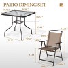 Crestlive Products 5 Piece Patio Dining Set with 4 Folding Chairs and Table Outdoor Dining Furniture with Square Glass Tabletop - 3 of 4