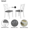 FONTOI Modern Wooden Dining Set with Square Table and Upholstered Chairs for Cozy Stylish Home Kitchen and Small Space Dining, White, 34.5"*34.5"*30" - 4 of 4