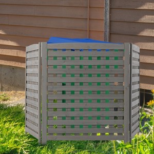 Gulches 3-Panel Outdoor Air Conditioner Fence Screen, Outside Wood Privacy Fence,Lattice Gray - 1 of 4
