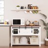 Jojoka 3-Piece Pub Table and Chairs Set for 2 with Three-Tier Storage Shelf, Rectangular Engineered Wood Bar Table, White - 4 of 4