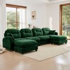 4-Seaters Beige Modular Sectional U Shaped Couch with 2 Ottomans Soft Chenille Fabric for Living Rooms - 2 of 4