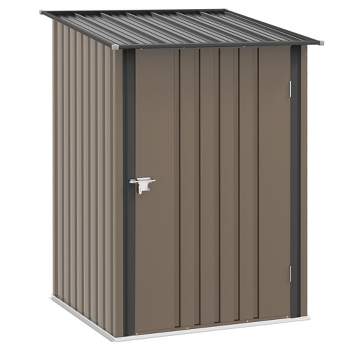 Outsunny Metal Garden Storage Shed Tool House with Sliding Door Spacious Layout & Durable Construction for Backyard, Patio, Lawn