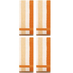 REGALWOVEN Striped Absorbent Soft Cotton Hand Towels for Bathroom 4 Pack - 1 of 4