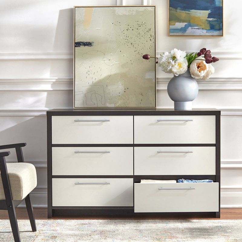 6 Drawer Chest White Espresso - Buylateral, 4 of 5