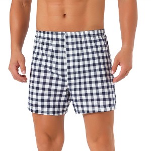 INSPIRE CHIC Men's Classic Elastic Waistband Plaid Pattern Boxer Shorts - 1 of 4
