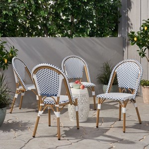 GDFStudio Brandy Outdoor Wicker Weave Bistro Chairs (Set of 4) - 1 of 4